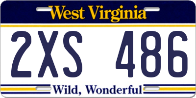 WV license plate 2XS486