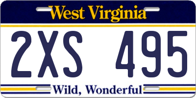 WV license plate 2XS495