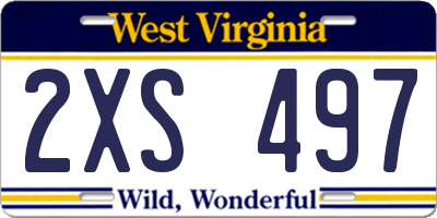 WV license plate 2XS497