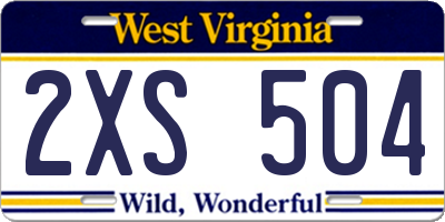 WV license plate 2XS504