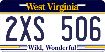 WV license plate 2XS506