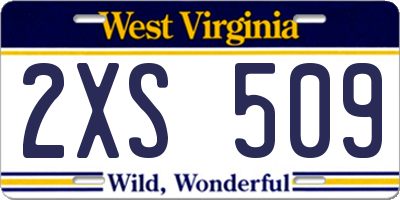 WV license plate 2XS509