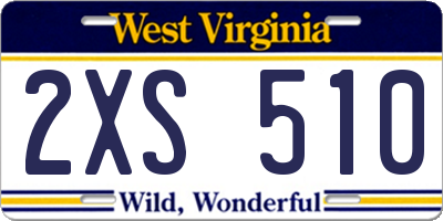 WV license plate 2XS510