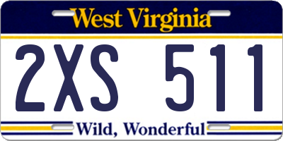 WV license plate 2XS511