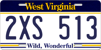 WV license plate 2XS513