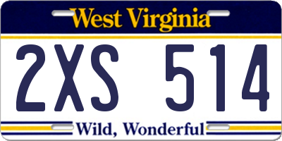 WV license plate 2XS514