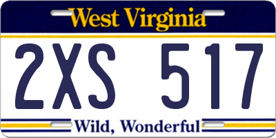 WV license plate 2XS517