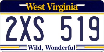 WV license plate 2XS519