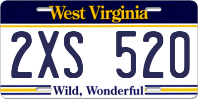 WV license plate 2XS520