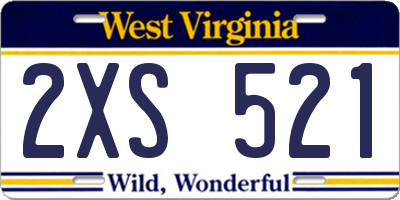 WV license plate 2XS521
