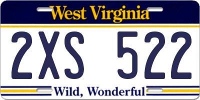 WV license plate 2XS522