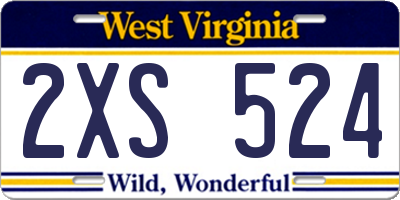 WV license plate 2XS524