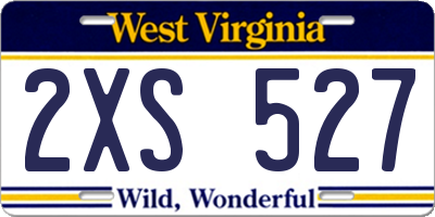 WV license plate 2XS527