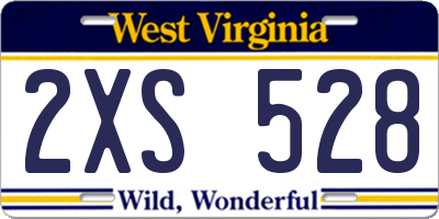 WV license plate 2XS528