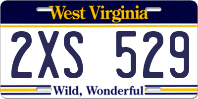 WV license plate 2XS529