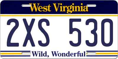 WV license plate 2XS530