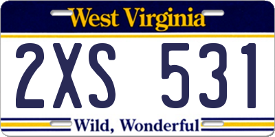 WV license plate 2XS531