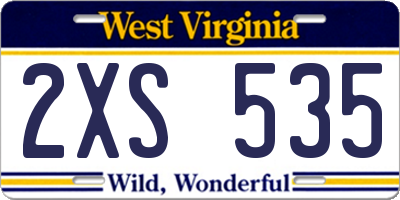 WV license plate 2XS535