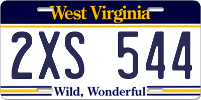 WV license plate 2XS544
