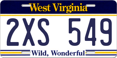 WV license plate 2XS549