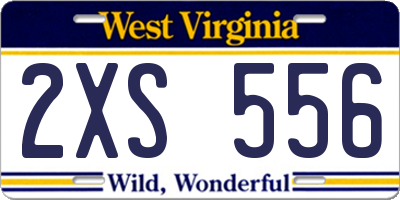 WV license plate 2XS556