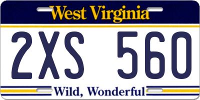 WV license plate 2XS560