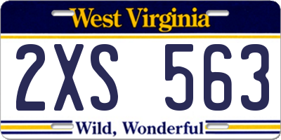 WV license plate 2XS563
