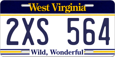 WV license plate 2XS564