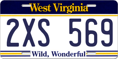 WV license plate 2XS569
