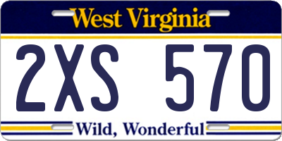 WV license plate 2XS570