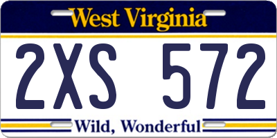 WV license plate 2XS572