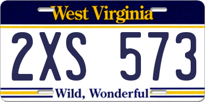 WV license plate 2XS573