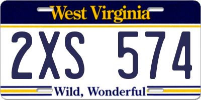 WV license plate 2XS574
