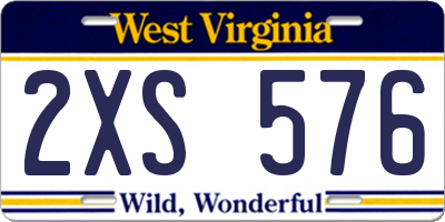 WV license plate 2XS576