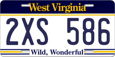 WV license plate 2XS586