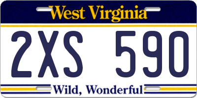 WV license plate 2XS590