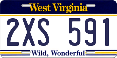 WV license plate 2XS591