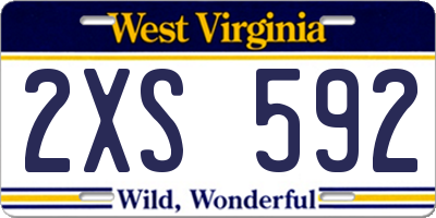 WV license plate 2XS592