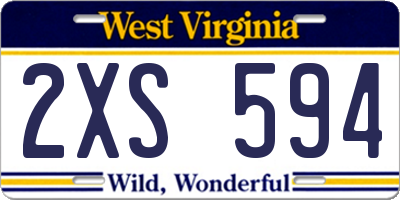 WV license plate 2XS594