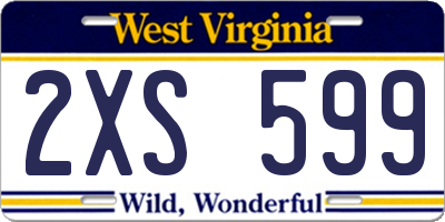 WV license plate 2XS599