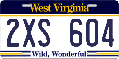 WV license plate 2XS604