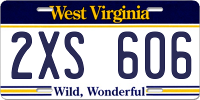WV license plate 2XS606