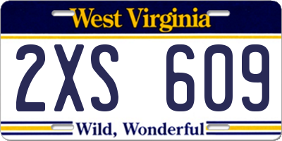 WV license plate 2XS609