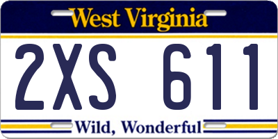 WV license plate 2XS611