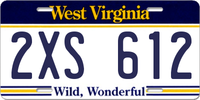 WV license plate 2XS612
