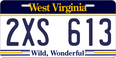 WV license plate 2XS613