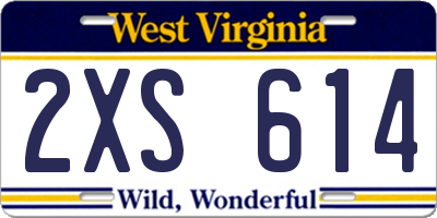 WV license plate 2XS614