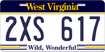 WV license plate 2XS617