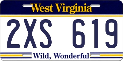 WV license plate 2XS619