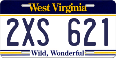 WV license plate 2XS621